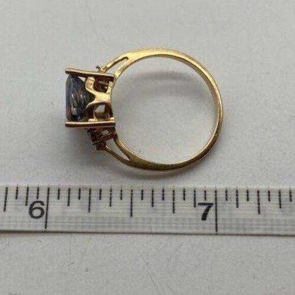 10k Yellow Gold Mystic Topaz, Diamon Accents, SCRAP OR REPAIR  2.41 grams - Picture 5 of 6